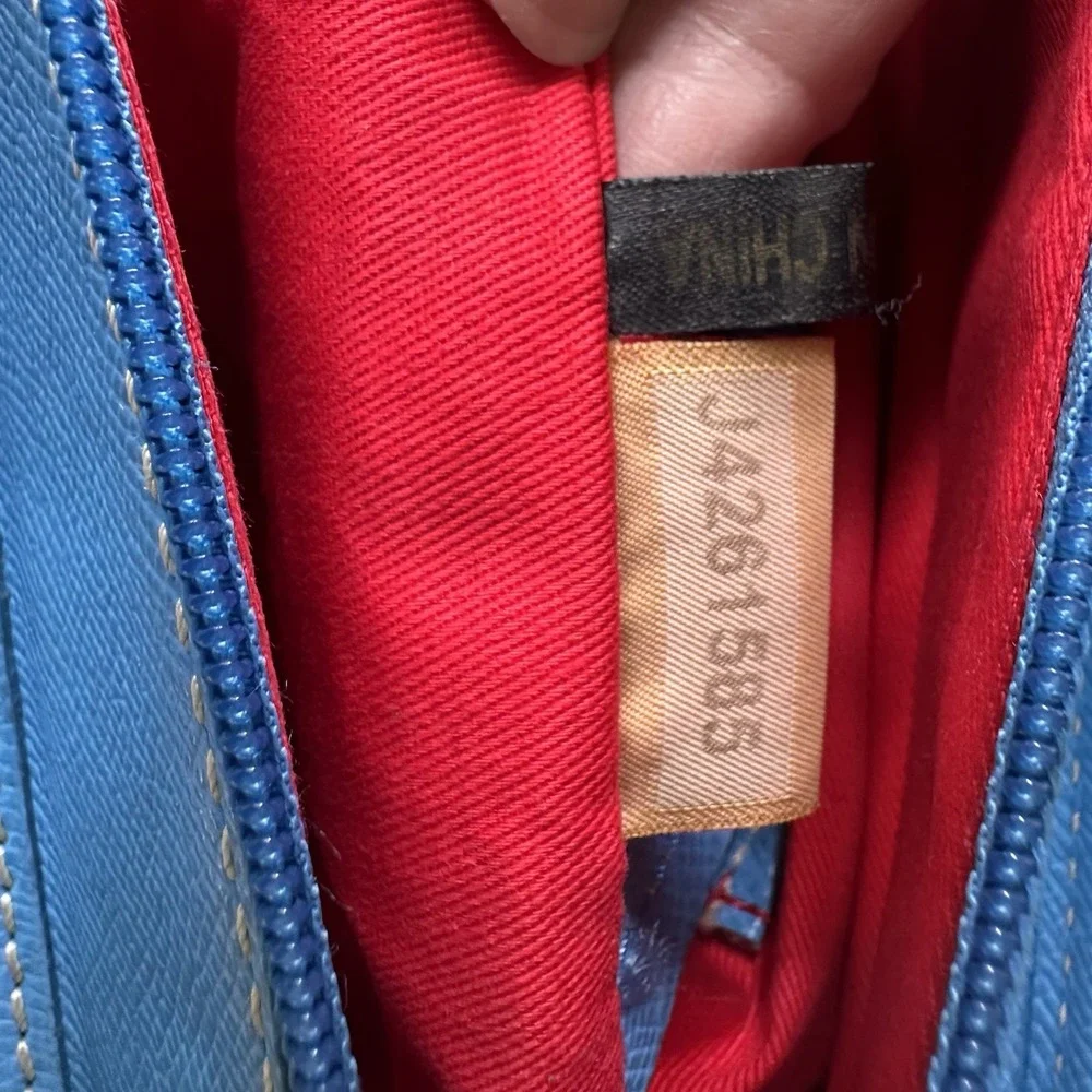 Dooney & Bourke Large Sky Blue Leather Tote Bag Cerulean Office Travel Preppy